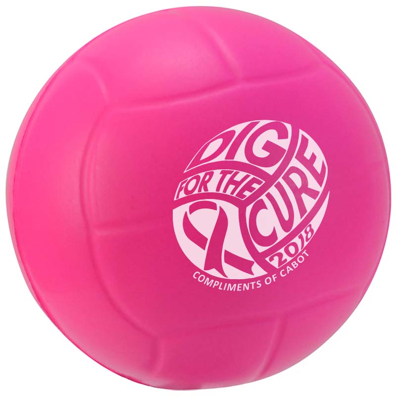 2 1/2" Stress Mini Volleyballs (Awareness Pink)