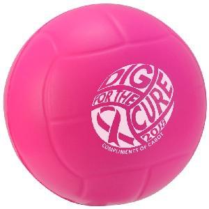 2 1/2" Stress Mini Volleyballs (Awareness&nbsp;Pink) - Awareness Pink Volleyballs Stress Relievers